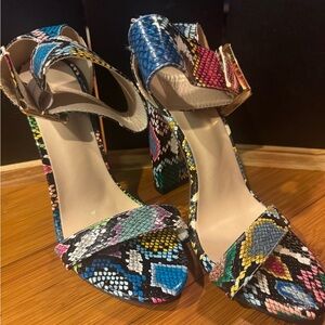 Multicolor Snakeskin Women’s Heels